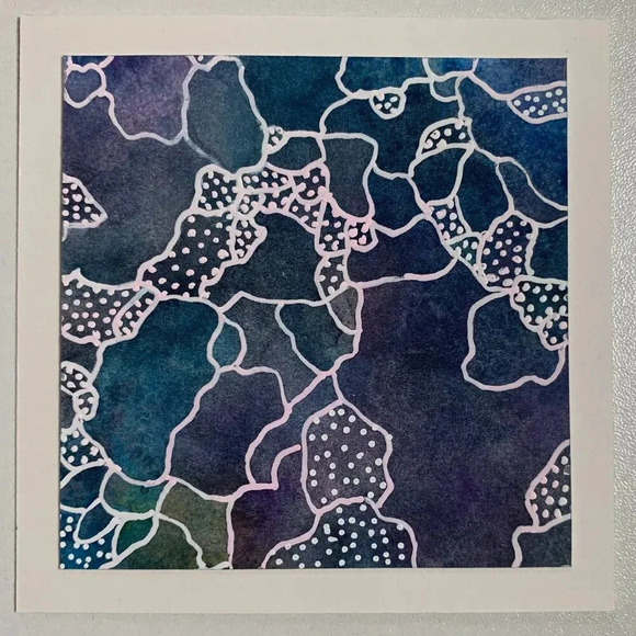 Original Handmade Abstract Watercolor Card Set - 6 Unique Blank Note Cards OOAK - Picture 8 of 12